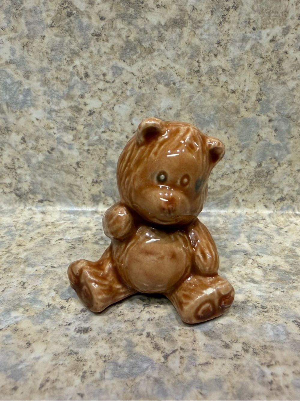 Brown Ceramic Teddy Bear Figurine Vintage